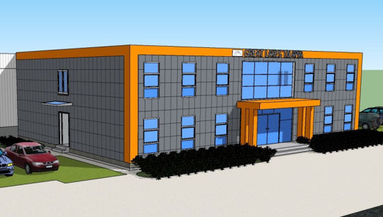 Prefabrykowany budynek stalowy OEM ODM Ognioodporny 2-piętrowy budynek o konstrukcji stalowej