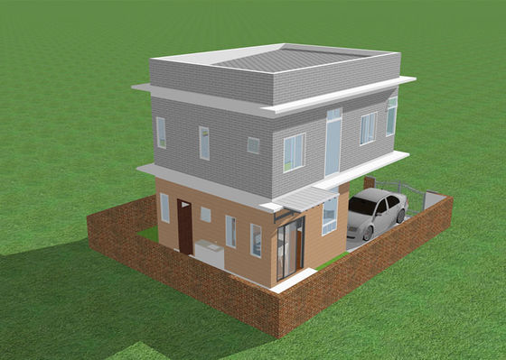 Lekka prefabrykowana stalowa willa Duplex Stalowa rama Budynek mieszkalny ocynkowany