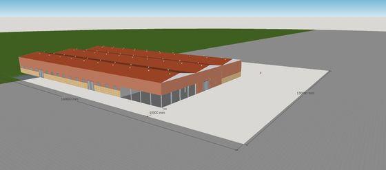 Struktura stalowa prefabrykowana w siatce Skład handlowy Lekki