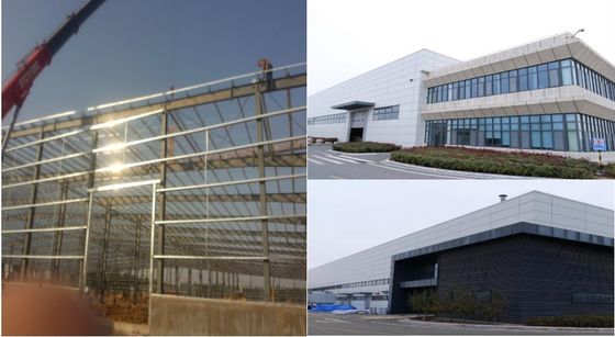 Biuro Galwanizowany prefabrykowany budynek stalowy z nachylonym dachem i betonowym fundamentem