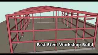 Warsztat zbudowany z materiałów konstrukcji stalowej