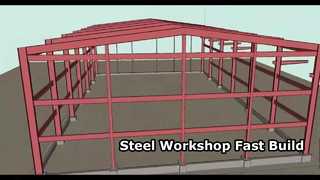 Warsztat produkcji i obróbki konstrukcji stalowych z dachem dwuspadowym